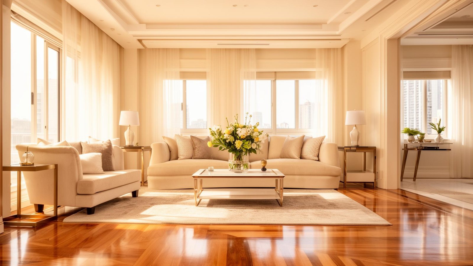 Spotlessly clean bright home interior - domestic cleaning services Birmingham